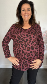 Trui Bibi panter Bordeaux