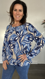 Ballon shirt met elastiek april blauw