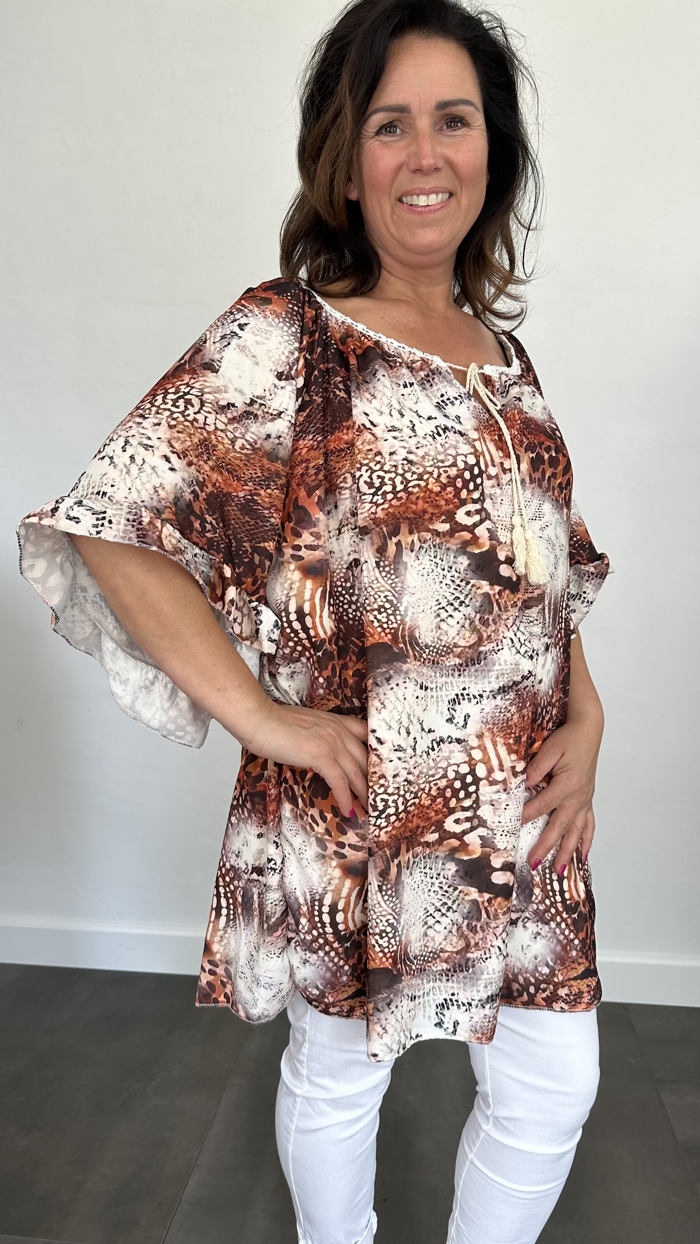 Tuniek Anita +SIZE animal mix stone