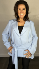 Blazer met strik +SIZE ijsblauw SALE