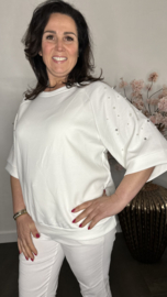 Sweatshirt parels Ecru