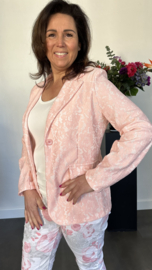 Kanten blazer roze