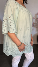 Broderie top Aurora mint
