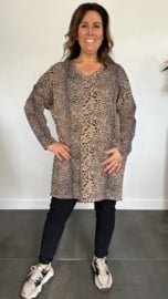 Tuniek cheeta met v-hals taupe