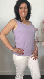 Hemd met brede schouderband ribbel Lila