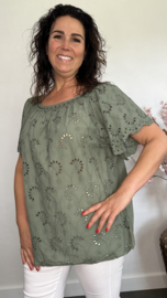 Broderie blouse Olivia Army