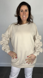 Sweater met strikken op de mouw +SIZE zand