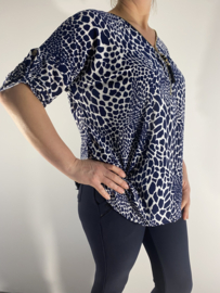 Shirt zipp baby giraffe blauw