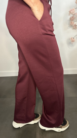 Palazzo broek Mirjam met siernaad Bordeaux