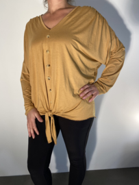 T-shirt Vera lange mouw  camel