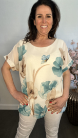 Voile blouse Roos Turquoise