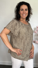 Broderie blouse Olivia Taupe