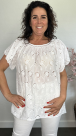 Broderie blouse Olivia Wit