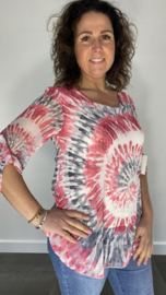 Voile blouse batik fuchsia
