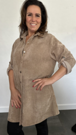 Velvet rib blouse camel