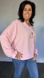 Top Maya lange mouw +SIZE pink