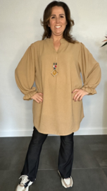 Tuniek Maya lange mouw +SIZE camel
