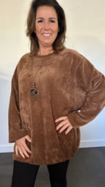 Tuniek baby rib met koord en ketting +SIZE cognac