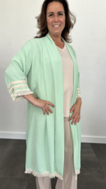 Kaftan vest crèpe licht groen