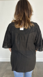Broderie blouse Mira zwart