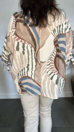 Blouse Selma met strikjes Zand