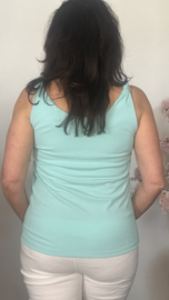 Hemd met brede schouderband ribbel Mint