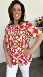 Ballon shirt met elastiek inca fuchsia (+size)