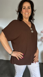 Shirt Kiki met knopen Choco
