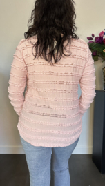 Top met v-hals ruffles Roze