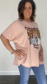Oversized t-shirt Glamour roze