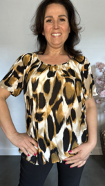 Ballon shirt met elastiek Panter Camel