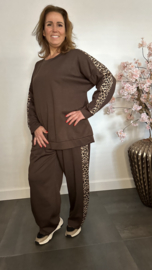 2-Delig comfy pak met panter bies Choco