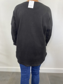 Velvet sweater Coco met ketting zwart