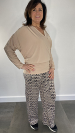 Broek met wijde pijpen elips zand SALE
