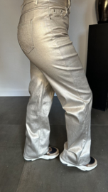 Lederlook broek G-smack "Wide leg" goud