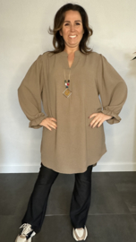 Tuniek Maya lange mouw +SIZE taupe