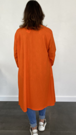 Vest crinckle met sjaalkraag +SIZE oranje