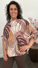 Blouse Selma met strikjes Taupe