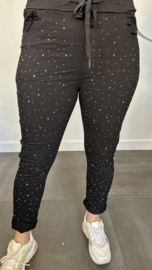 Joggjeans silver sparkle zwart