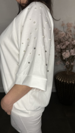 Sweatshirt parels Ecru