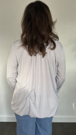 Ballon shirt travel met elastiek licht grijs