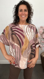 Blouse Selma met strikjes Taupe