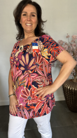 Shirt met koord travel New Leaves fuchsia