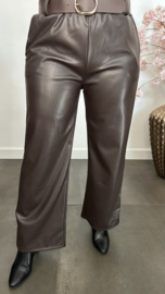Lederlook pantalon natasja Choco