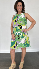 Halter jurk curly groen