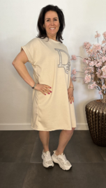 Sweaterdress Dianne bling Zand