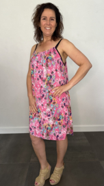 Jurkje met spaghettibandjes blossom pink +SIZE