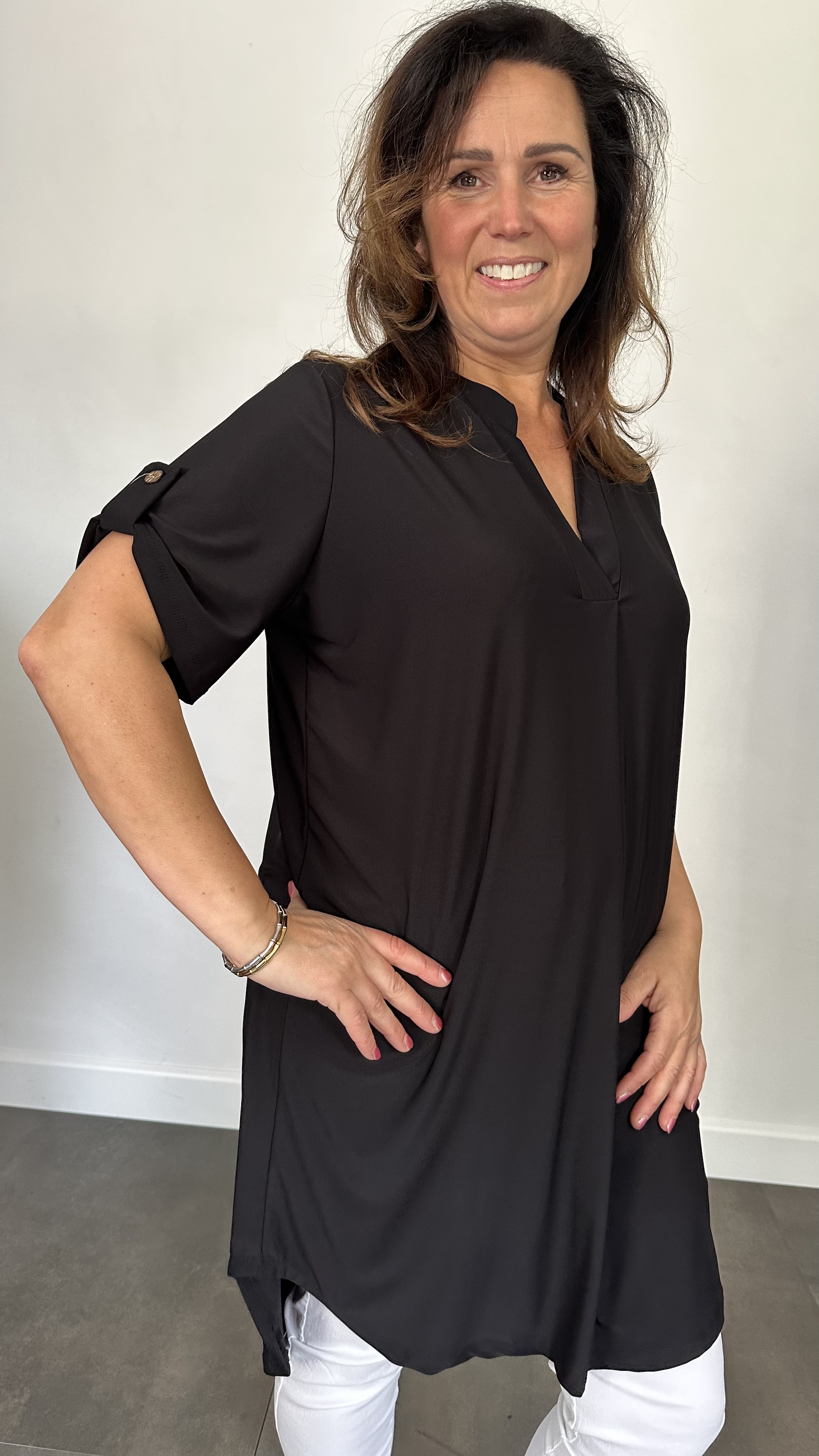 Tuniek liz korte mouw zwart