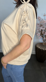 Sweatshirt met strikjes Zand