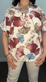 Blouse Milou gebloemd donker roze